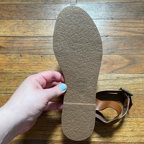 EUC Madewell Women's Boardwalk Ankle-Strap Sandal in English Saddle Size 9 - Picture 8 of 10